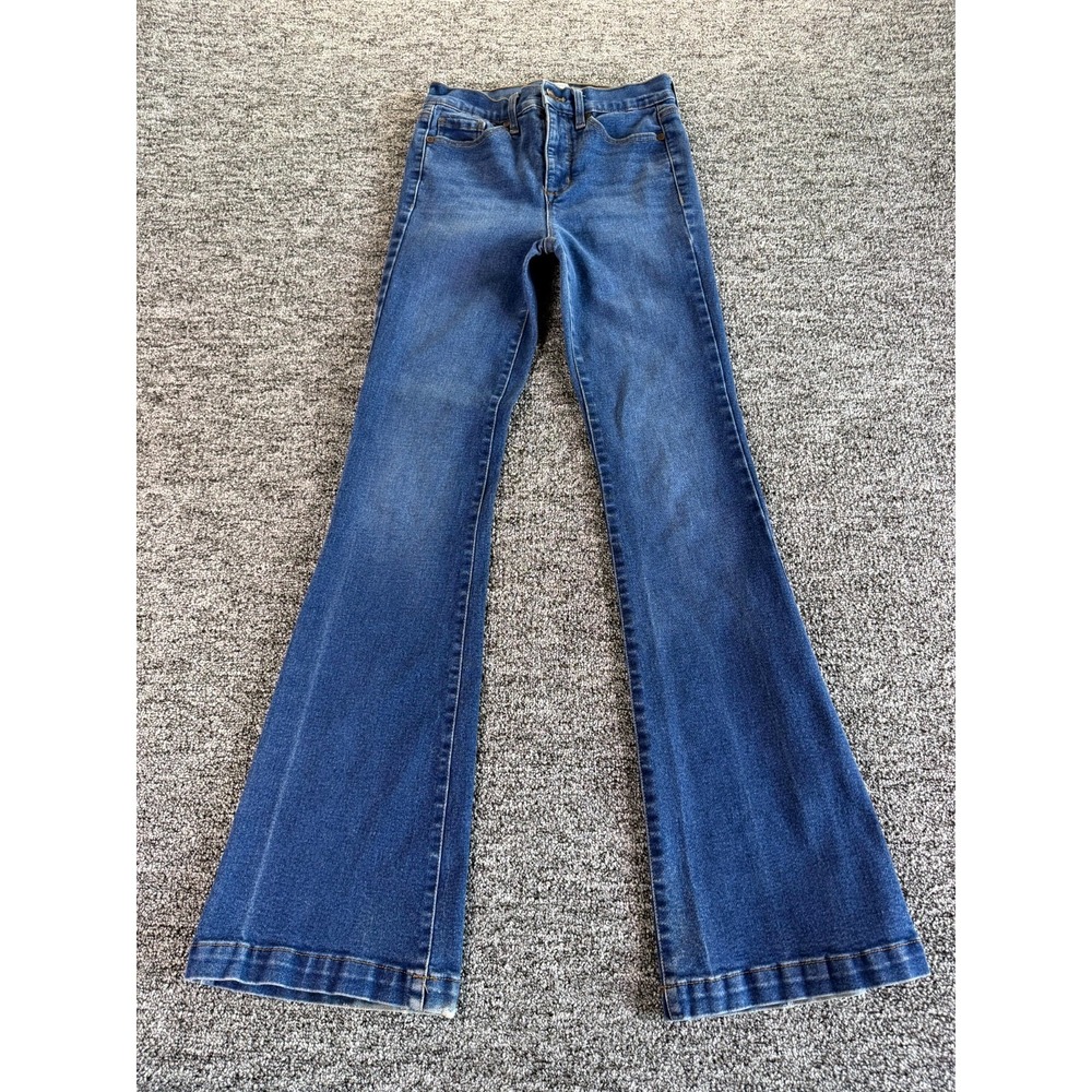 Sofia Vergara Melisa Flare Jeans Womens 2 Blue Denim Medium Wash Preppy Mid Rise